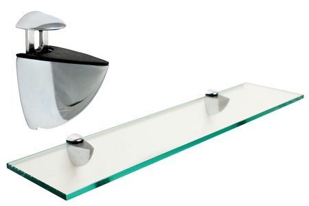 buy used Kitchen Dining & Bar Troy Systems Rectangle Floating Glass Shelf 12x24 with Chrome Brackets for Kitchen